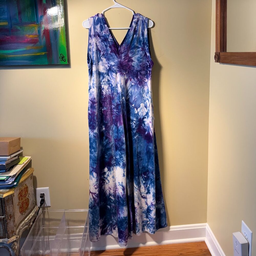 Maxi Blue and purple Velvet Romper